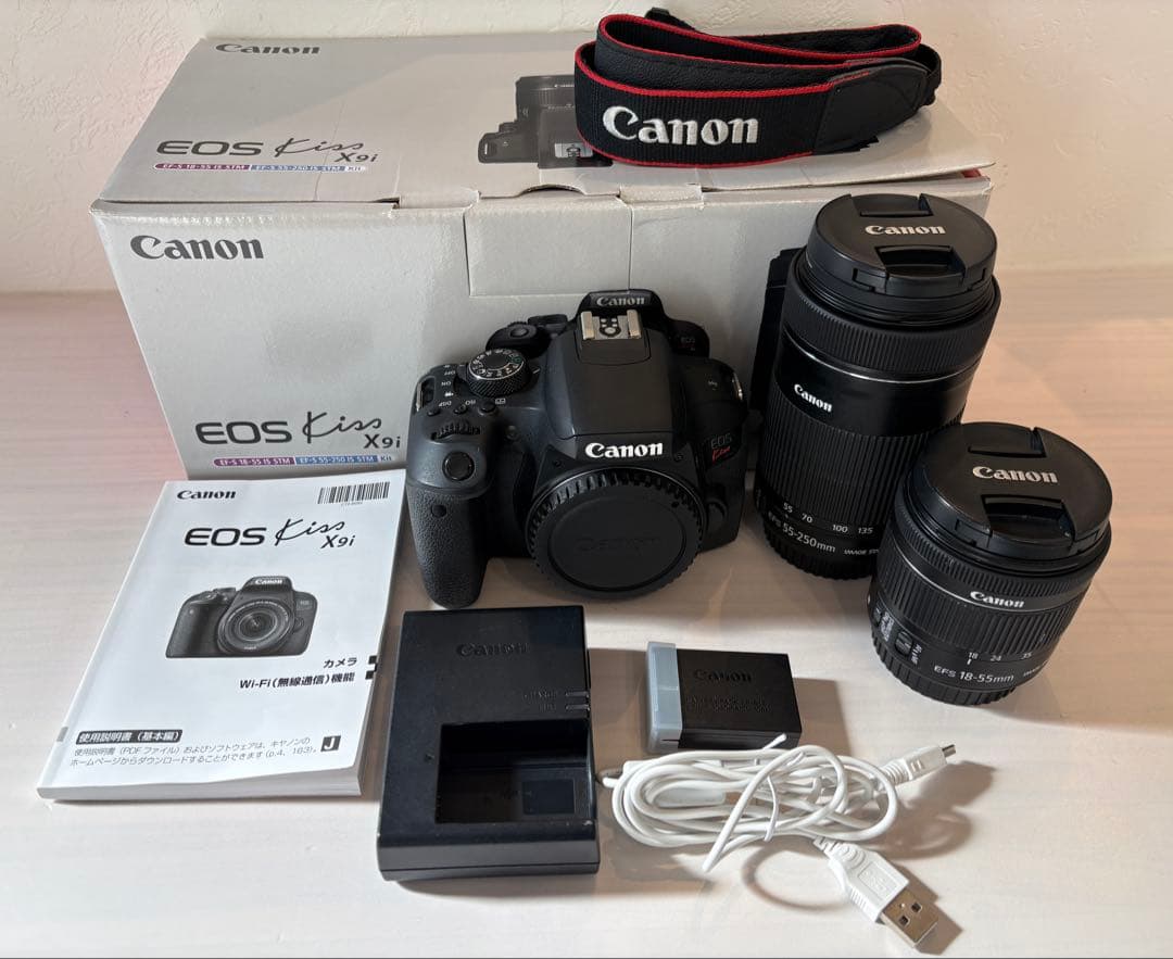 Canon EOS Kiss X9i ダブルレンズズームキット ケーブルおまけ