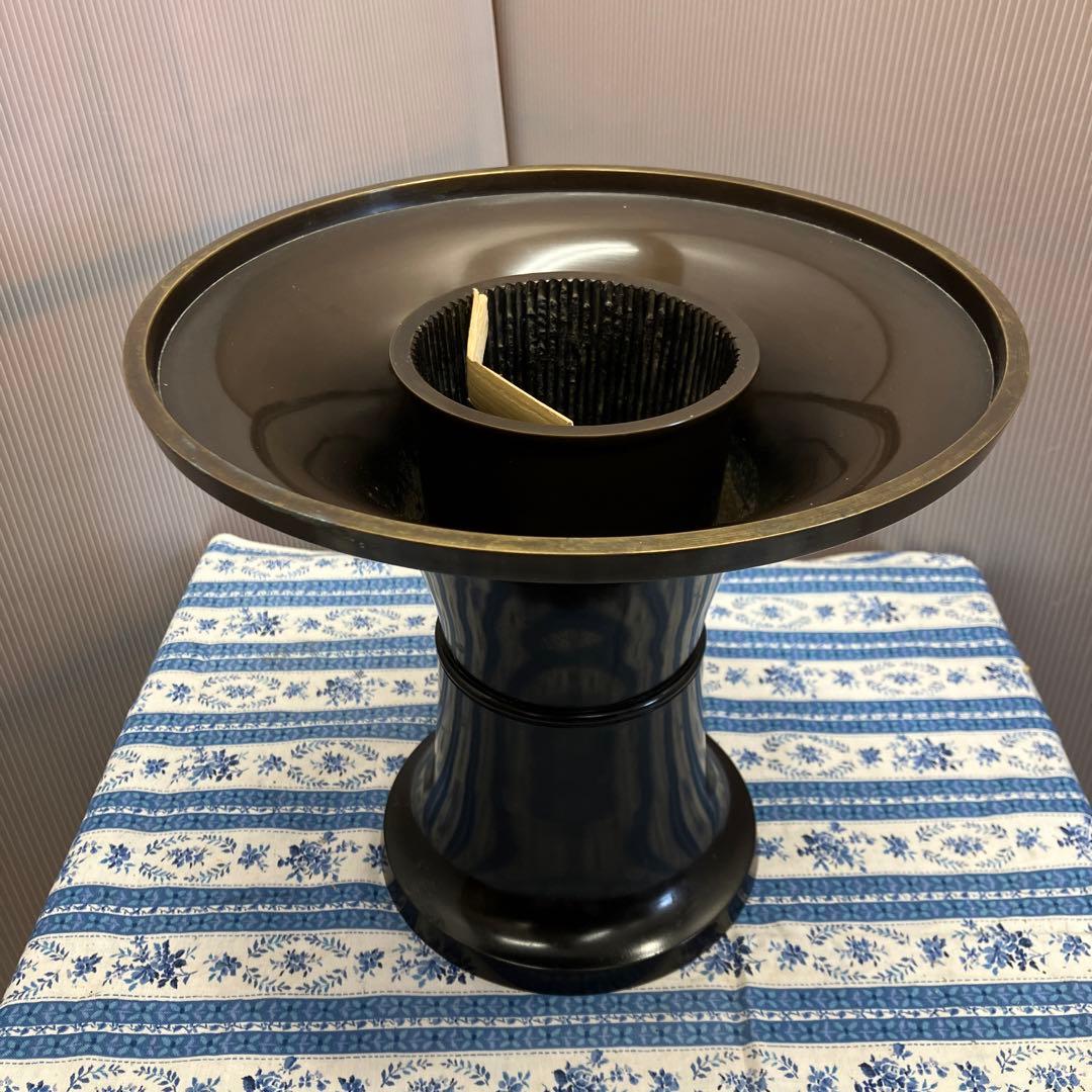 華道道具　花器　銅製　唐銅ラッパ型　花器　ダンボール箱　S385KD2