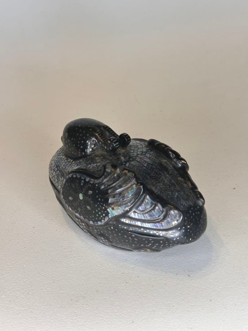 最終価格」希少品 鳥形香合 鴛鴦 蒔絵 螺鈿細工 茶道具