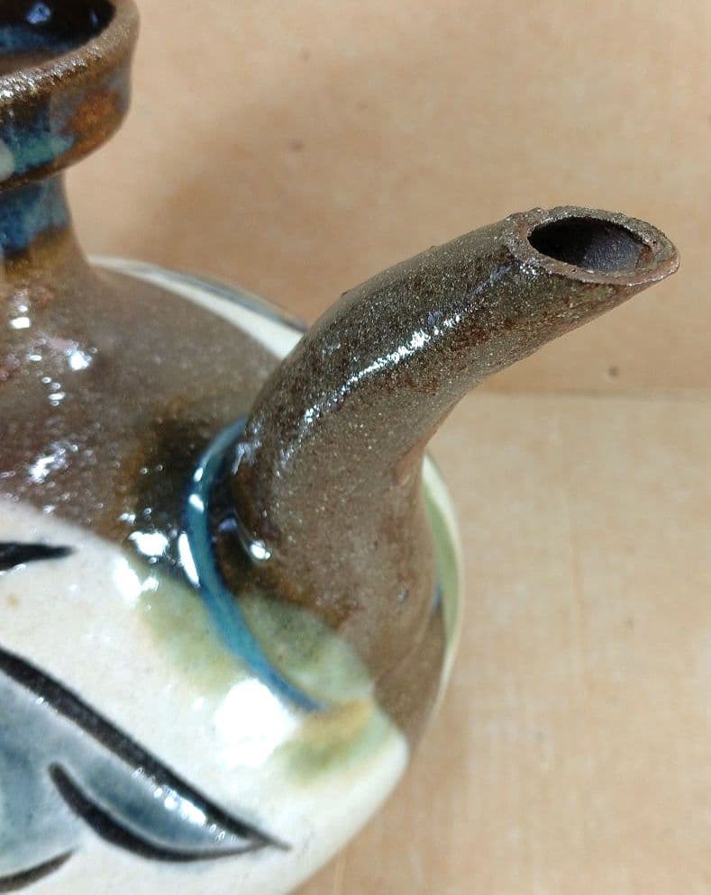 大傑作【本物保証】金城次郎 壷屋焼 カラカラ(魚2匹) 共箱 人間国宝 美品 栞