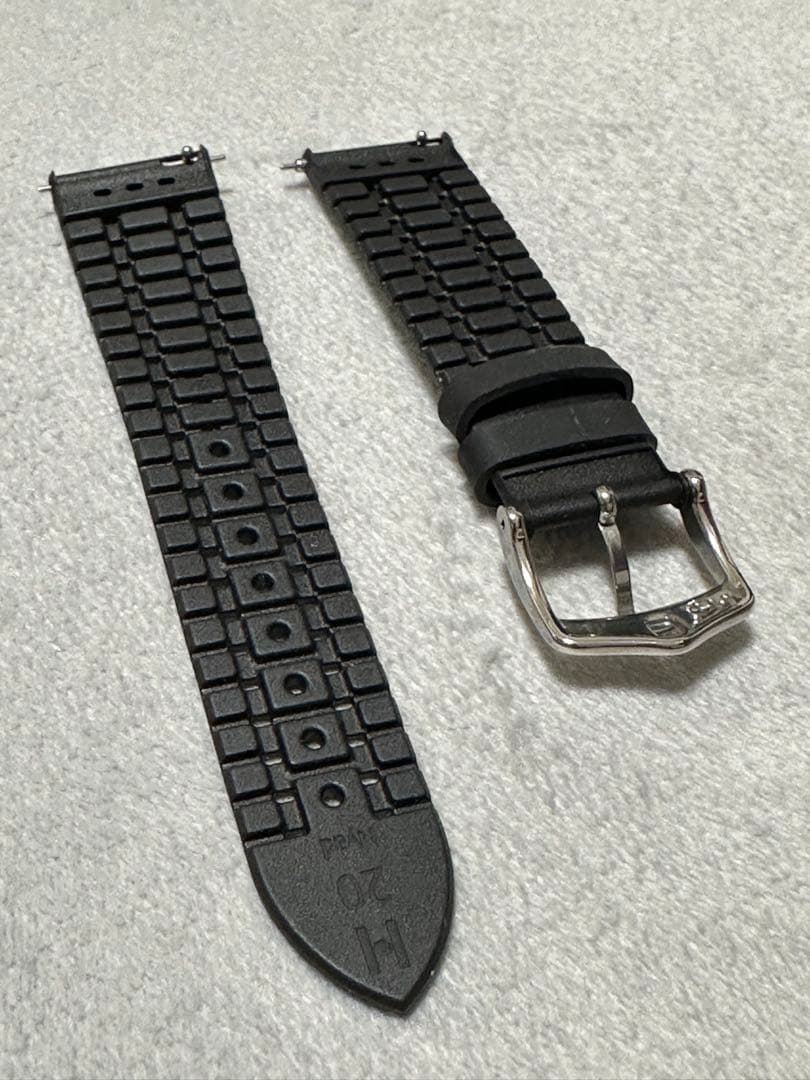 ヒルシュ ナイアド ブラック 腕時計ラバーベルト 20-18mm 未使用品