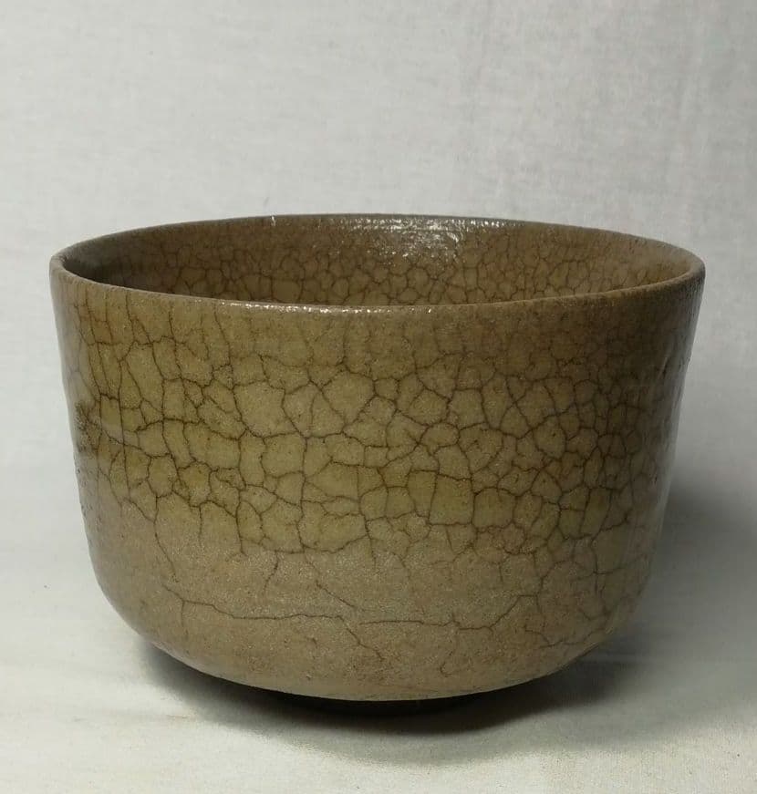 唐津焼　絵唐津　茶碗　梅月堂五世　香川景嗣　歌　共箱　茶道具