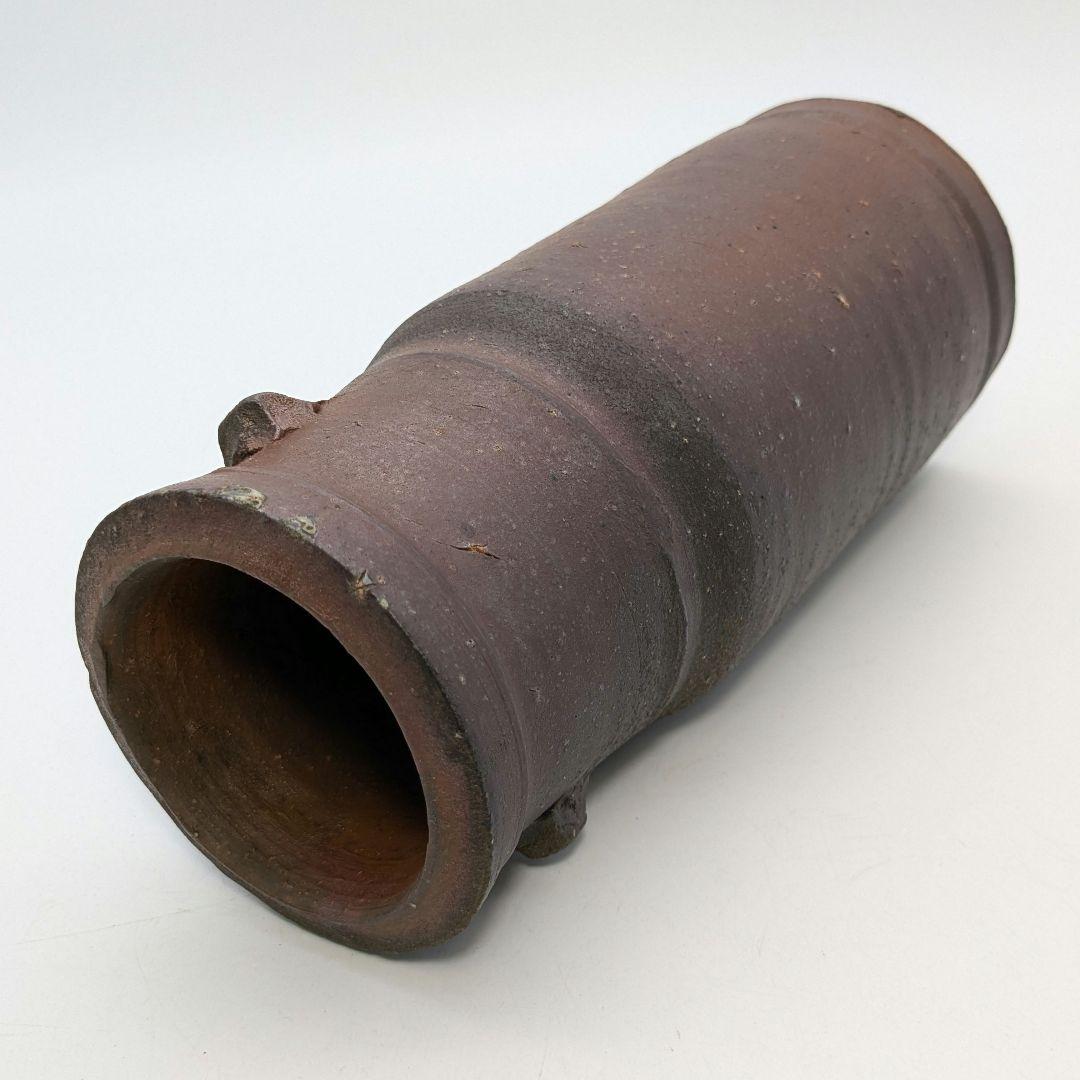 人間国宝 藤原啓 備前焼 擂座花入 共箱共布 花器 花瓶 フラワーベース 華道具