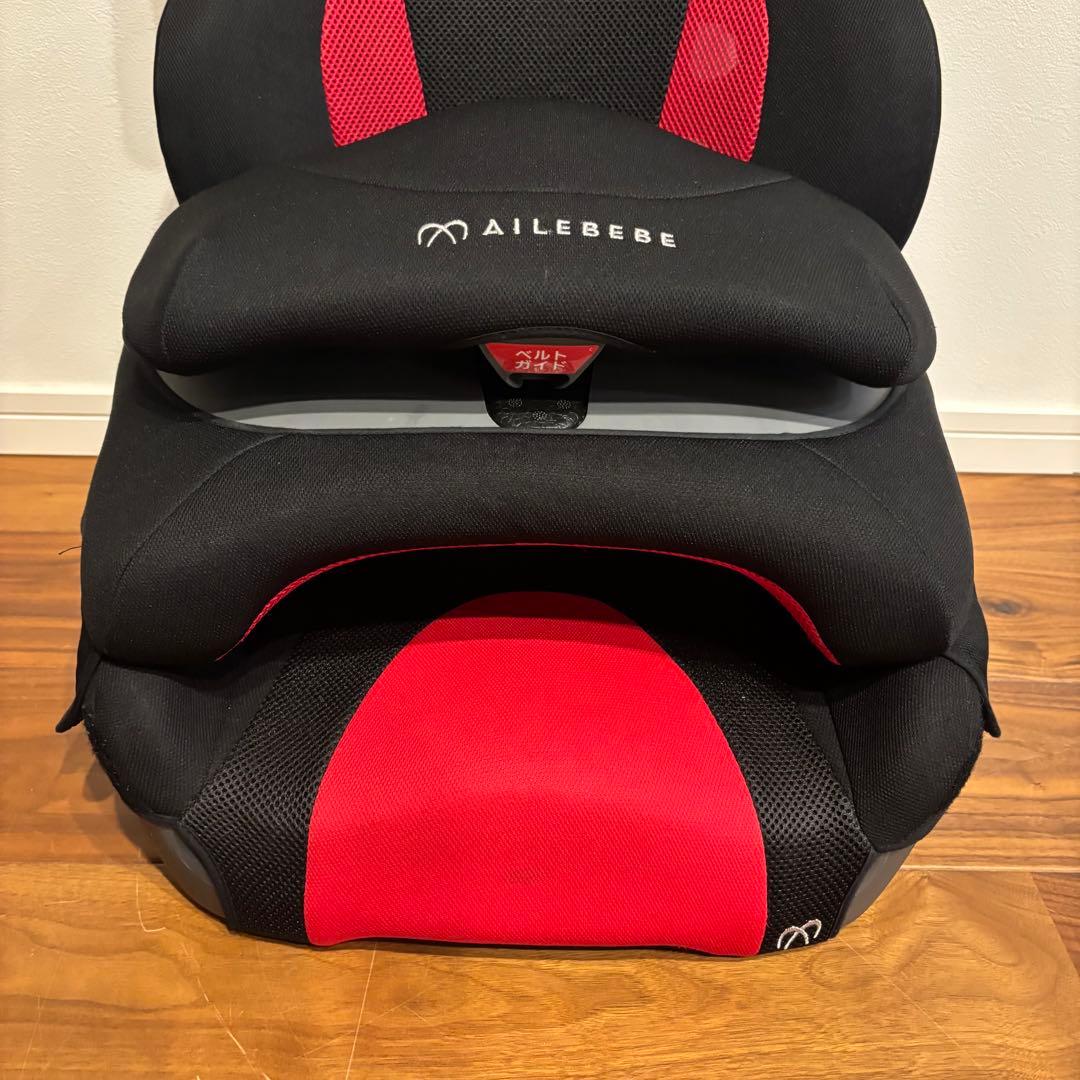 極美品 AILEBEBE ALC248 ジュニアシート スカーレットブラック