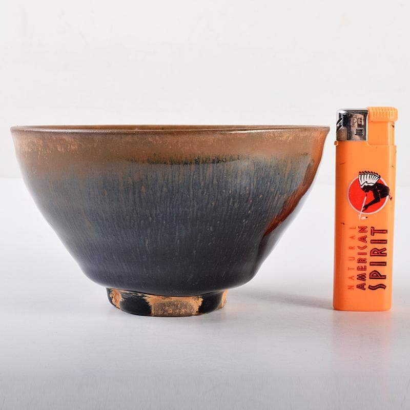 中国　南宋　建窯　兎毫盞　禾目天目茶碗　M　R7566