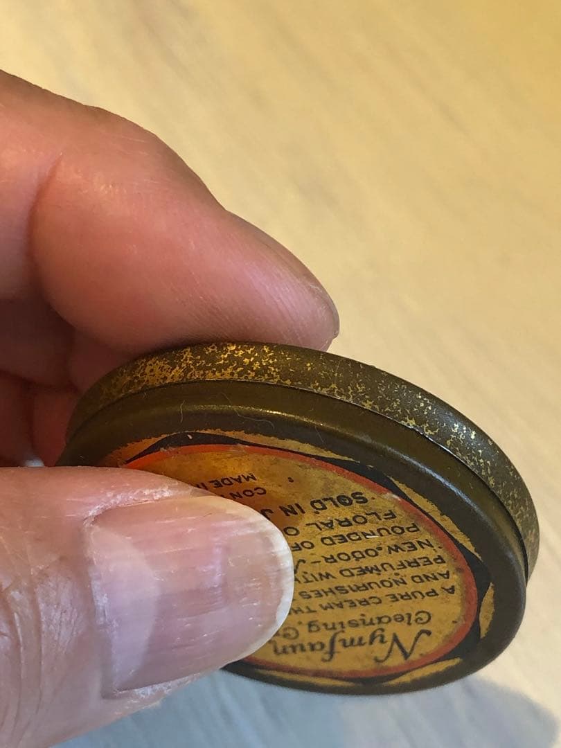 アンティーク　デビル 悪魔　ブリキ缶　アドバタイジング　インダストリアル　レトロ