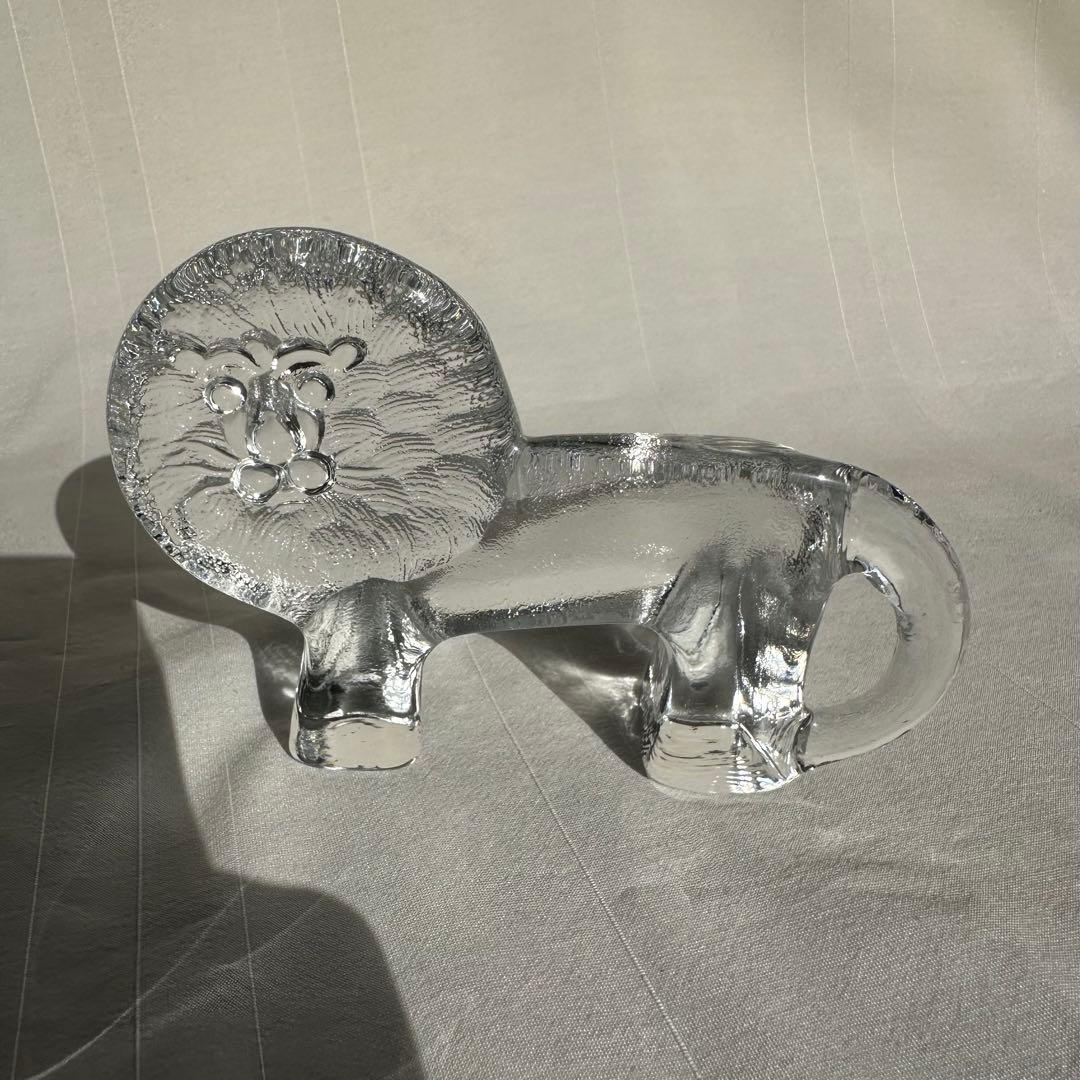 ヴィンテージ！KOSTA BODA クリスタル ライオン 置物 北欧