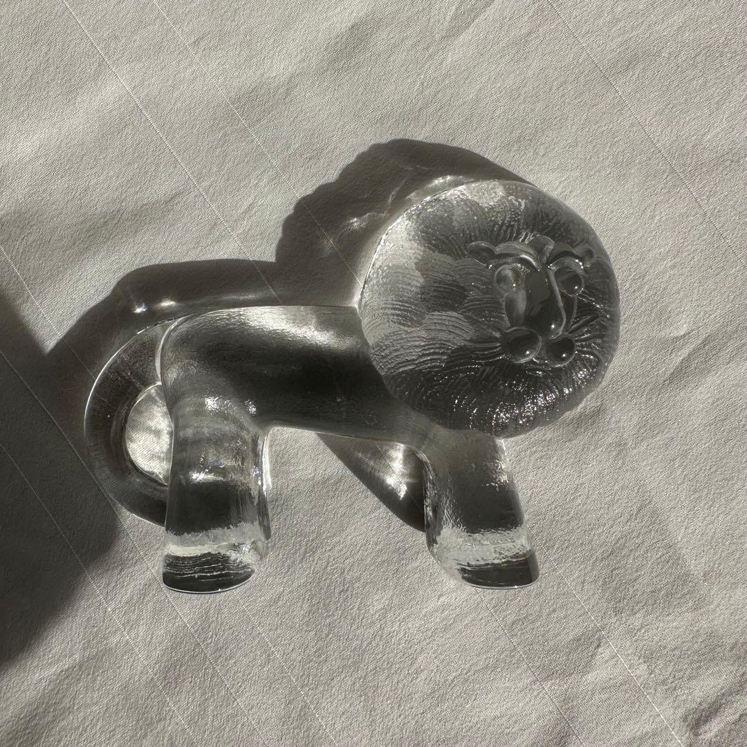 ヴィンテージ！KOSTA BODA クリスタル ライオン 置物 北欧