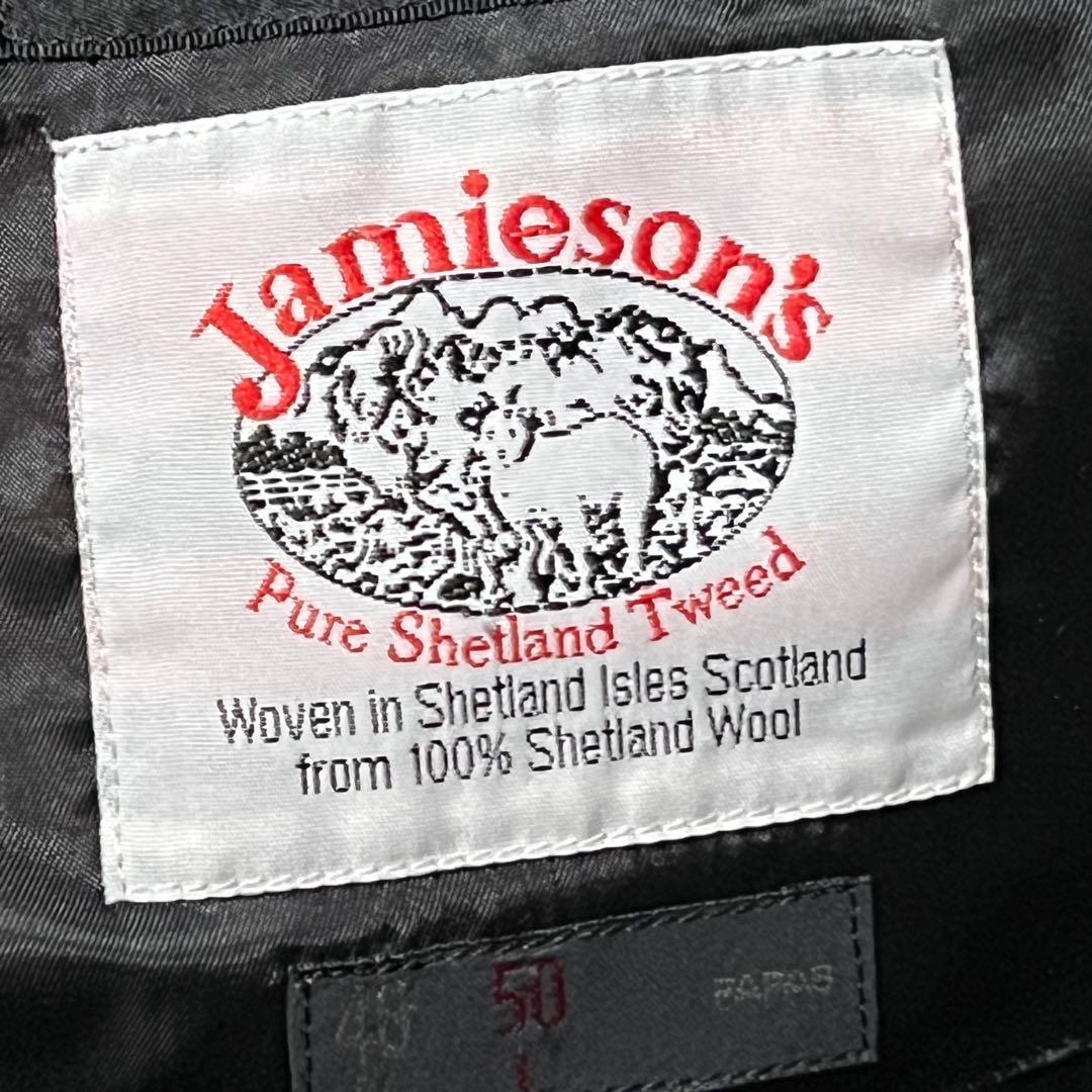 PAPAS パパス　レザー切り替えチェックジャケット　サイズL