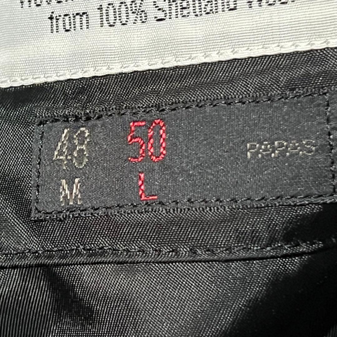 PAPAS パパス　レザー切り替えチェックジャケット　サイズL