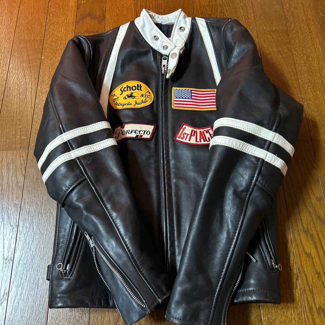 USA製schottレーシングレザーライダース34ショットvansonバンソン