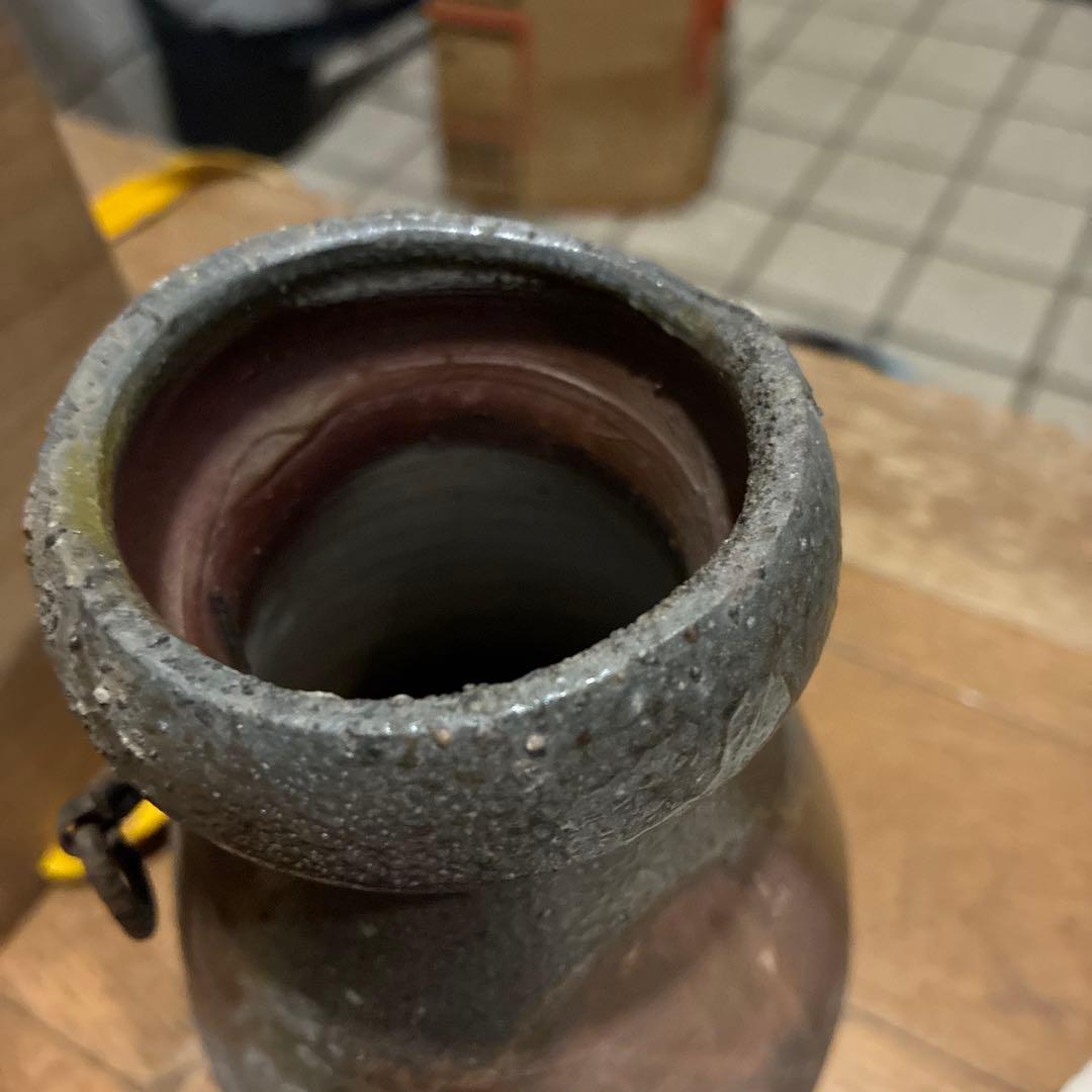 希少品道明　備前焼　金重道明　共箱　茶道具　花茶器　陶器