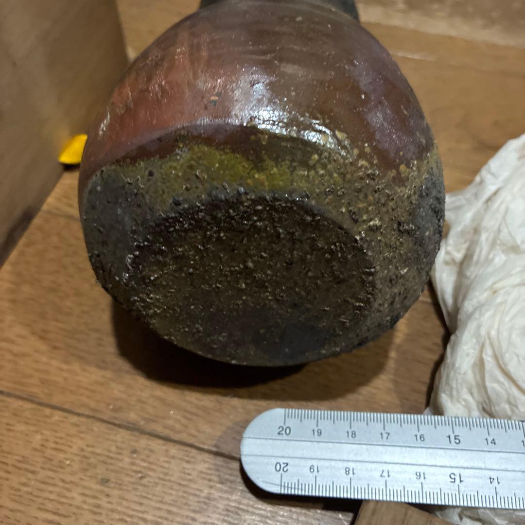 希少品道明　備前焼　金重道明　共箱　茶道具　花茶器　陶器