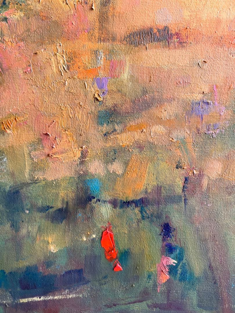 風景画 油彩 木製フレーム