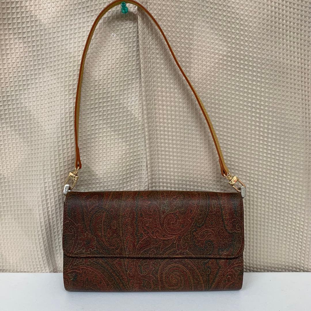 エトロ ワンショルダーバッグ ペイズリー柄 PVC 金具