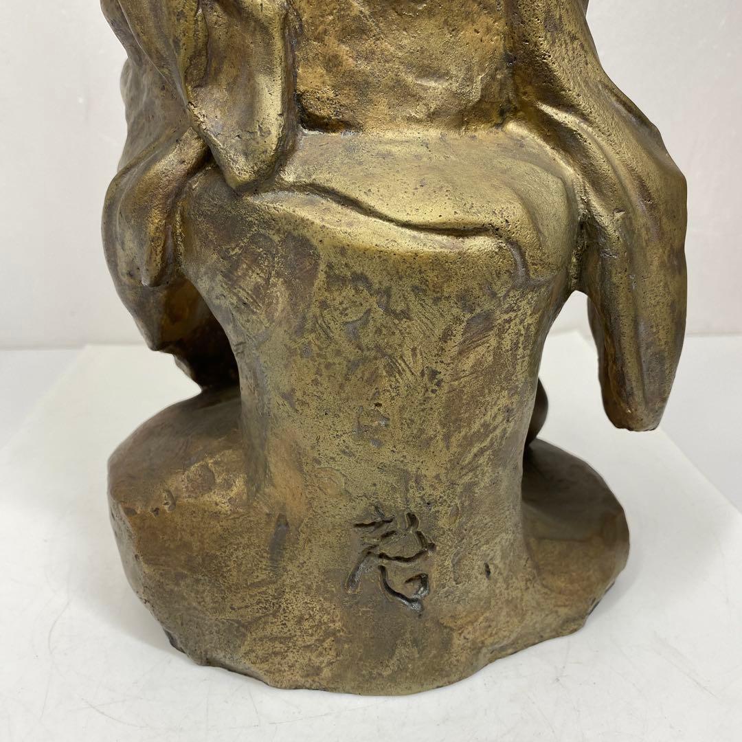 関口充　ブロンズ　白衣観音像　6113g トコエ　東さ7-0621①