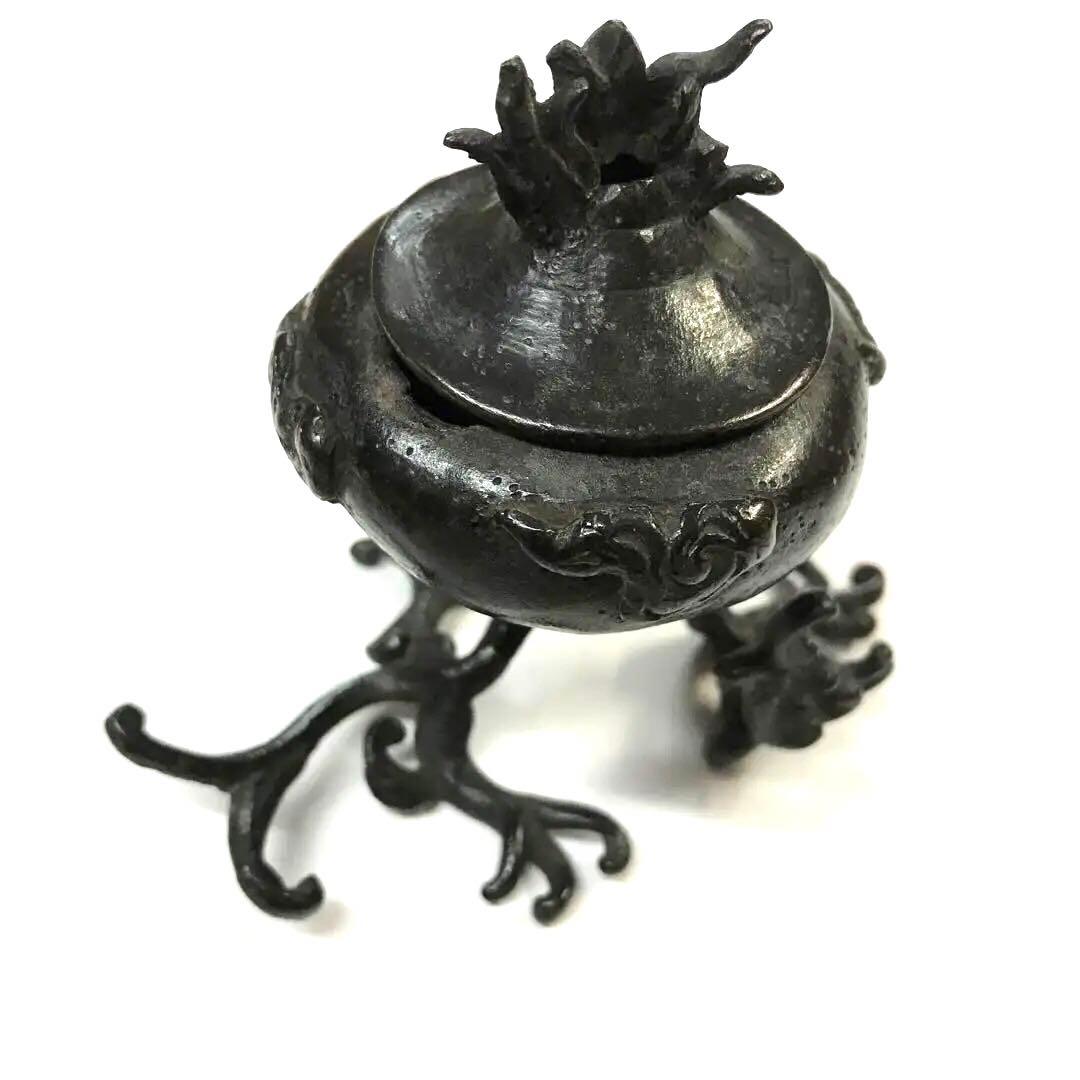 銅製:龍脚香炉(小)