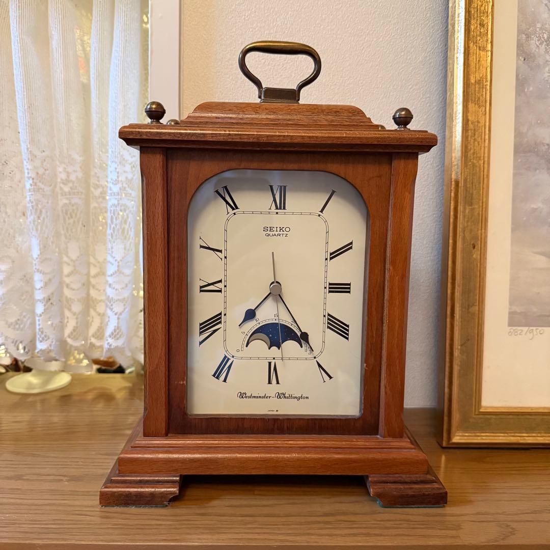 SEIKO 木製置時計 月齢表示付　ウェストミンスターウィッティントン　クロック