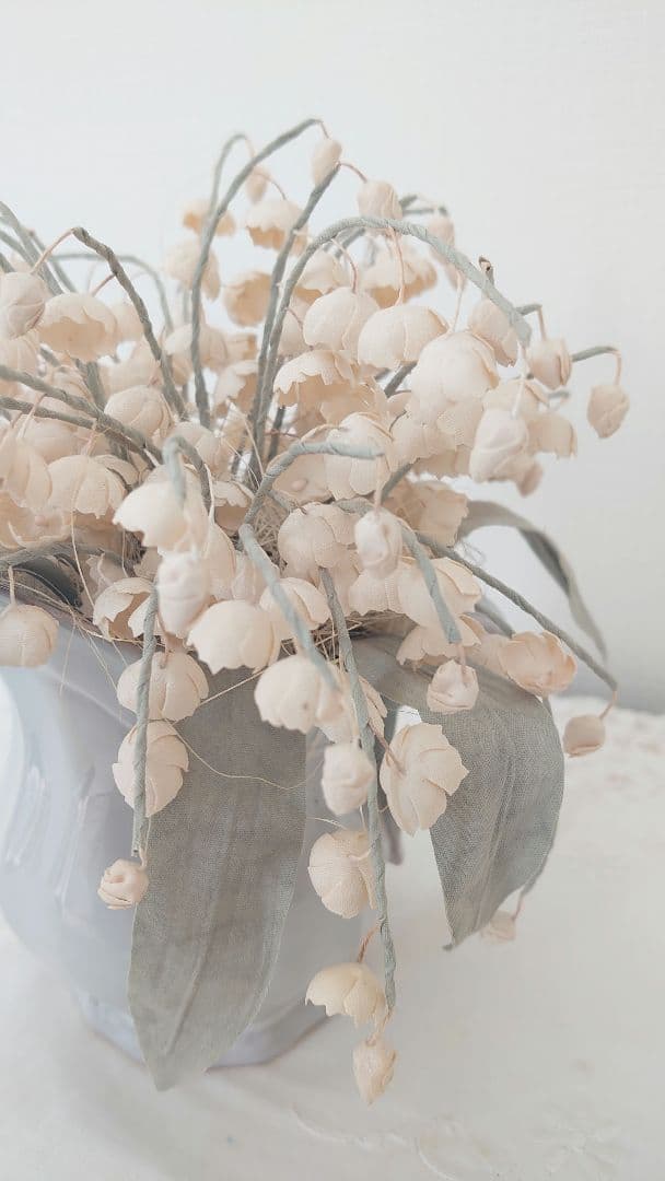 すずらんの布花　オブジェ