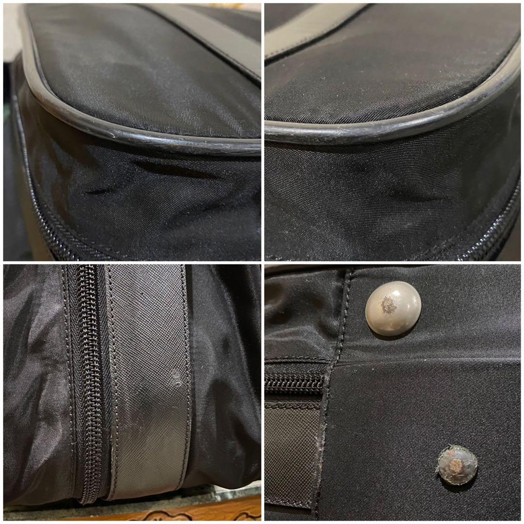 PRADA ビジネスバッグ 三角ロゴ ナイロン×サフィアーノレザー