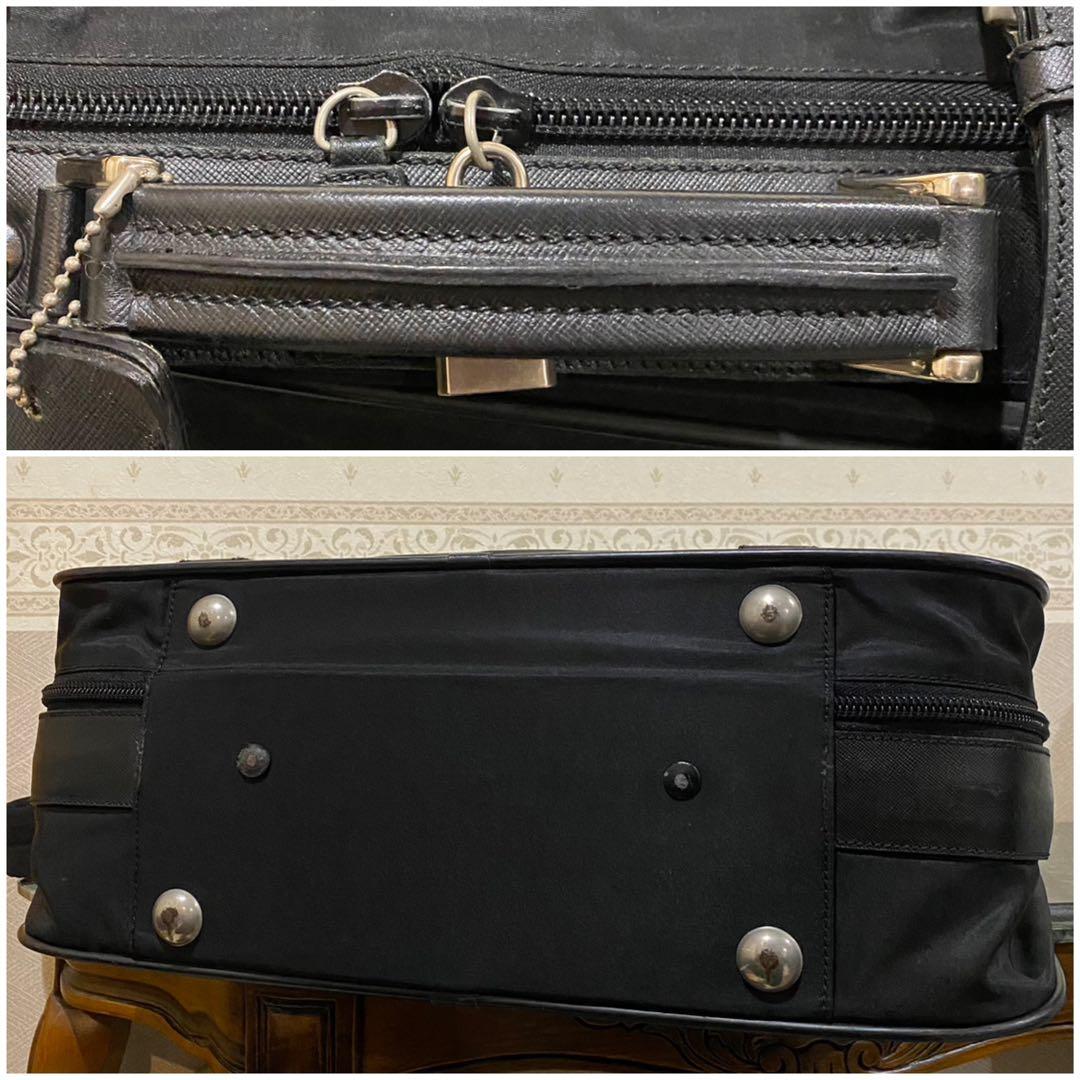 PRADA ビジネスバッグ 三角ロゴ ナイロン×サフィアーノレザー
