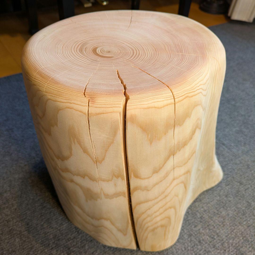 檜　切り株　丸太　椅子　スツール　 高さ約30.5㎝