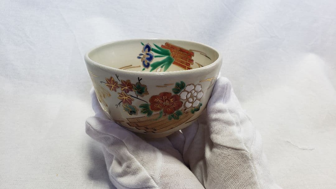 清水焼 田中香泉作 伏見窯 仁清花筏 kiyomizuyaki poetry