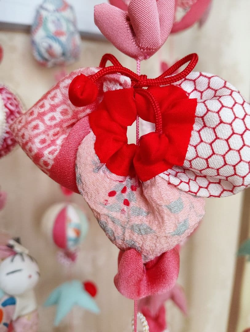 豪華　吊るし飾り　吊るし雛　下げもん7本 ちりめん細工　ハンドメイド　ひな祭り