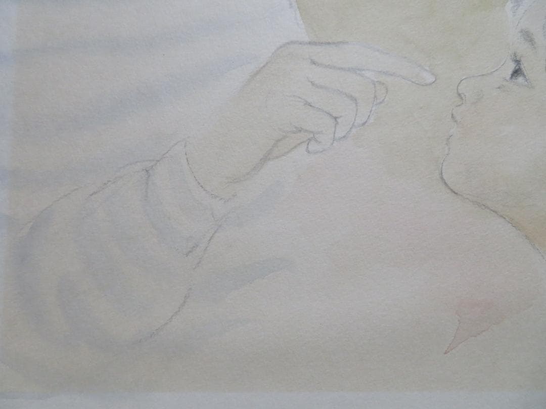 ◆ おおた慶文　「おかあさん」（仮題）  肉筆原画　水彩画 ◆