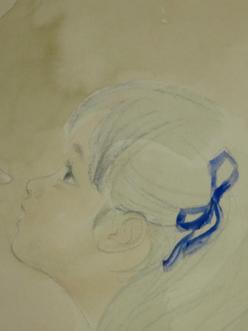 ◆ おおた慶文　「おかあさん」（仮題）  肉筆原画　水彩画 ◆