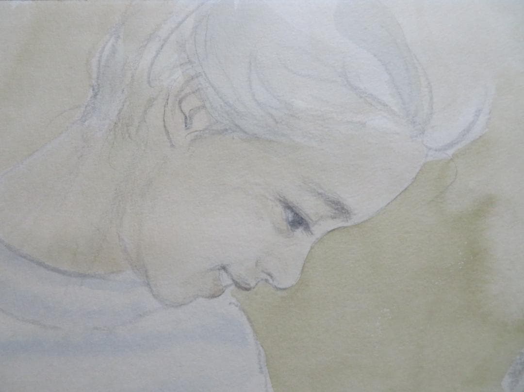 ◆ おおた慶文　「おかあさん」（仮題）  肉筆原画　水彩画 ◆