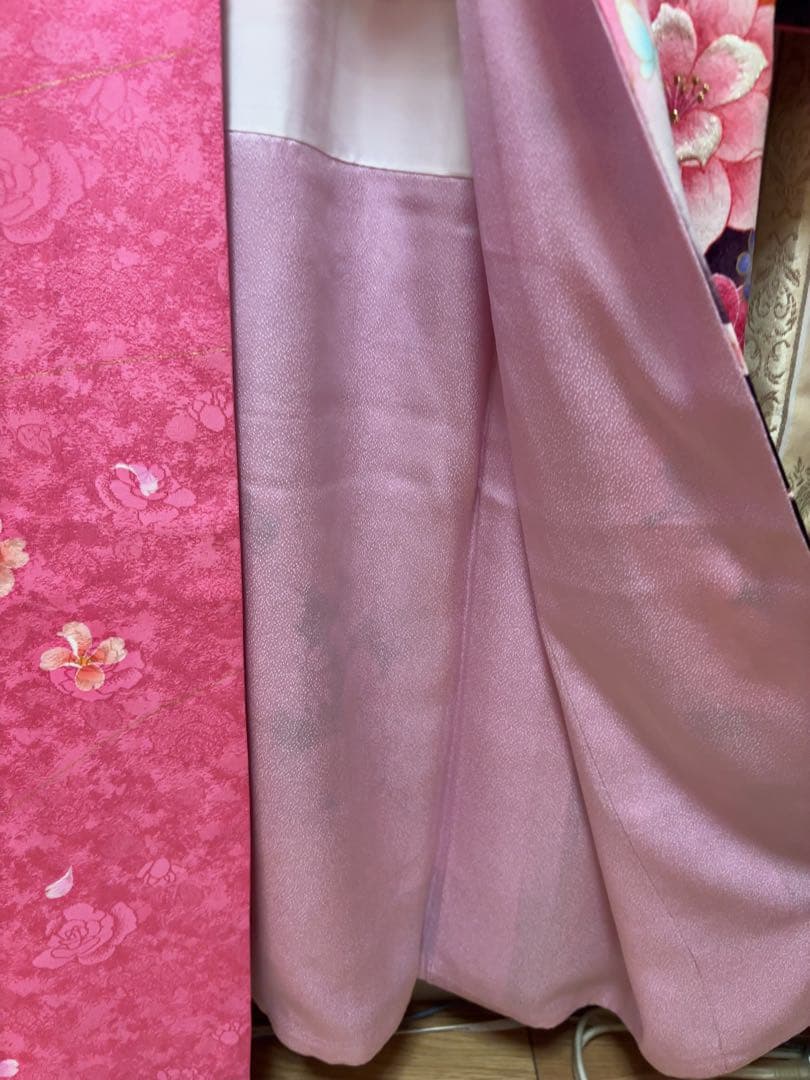 #97【美品】成人式 正絹 袷 金糸＆手書き 振袖のみ