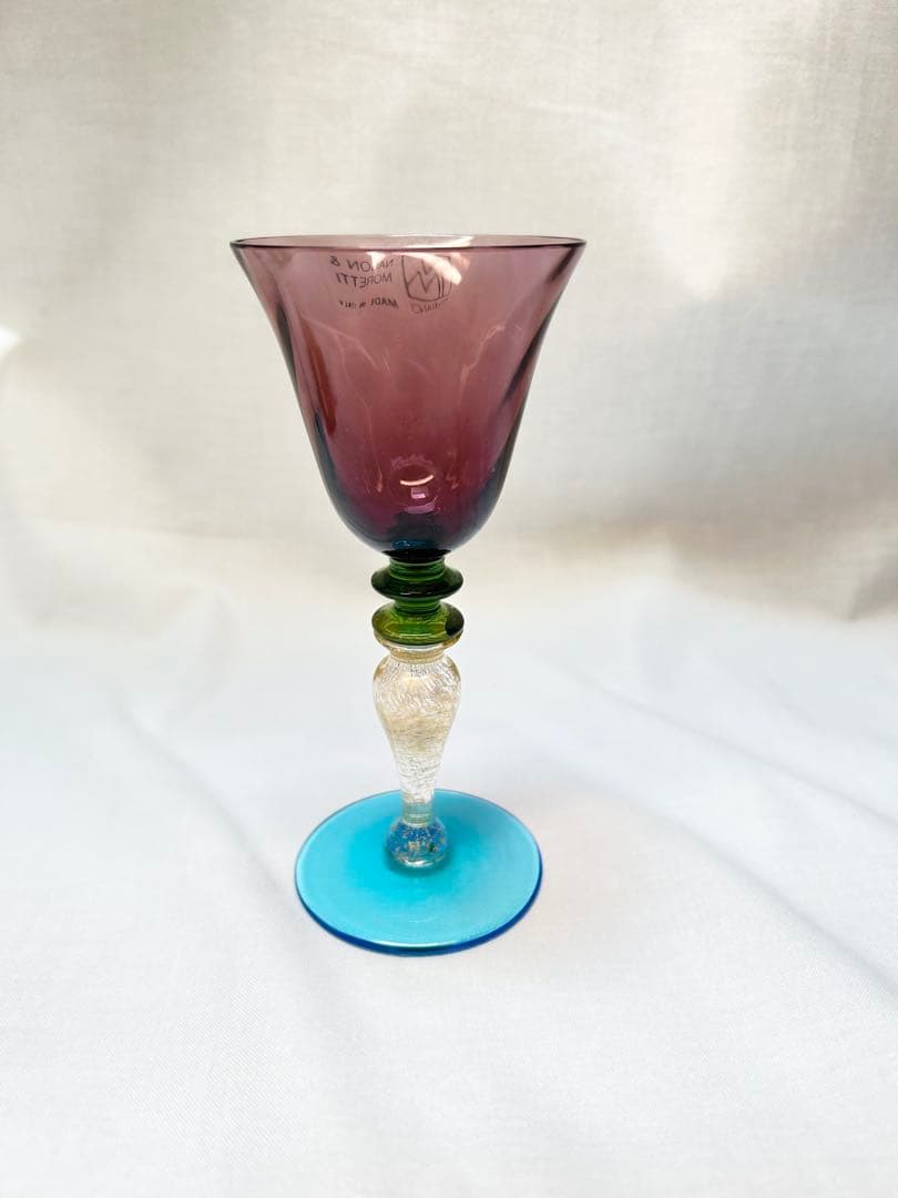 ベネチアングラスNason & Moretti カラフルガラスワイングラス