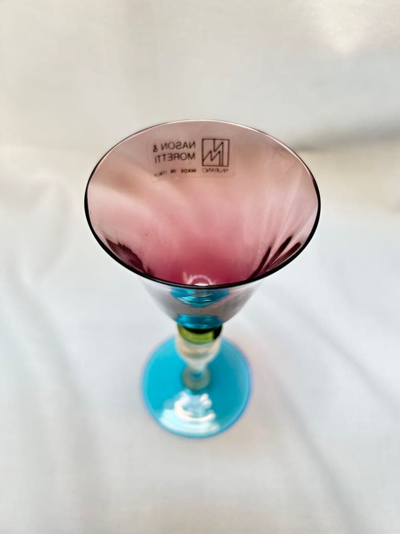 ベネチアングラスNason & Moretti カラフルガラスワイングラス