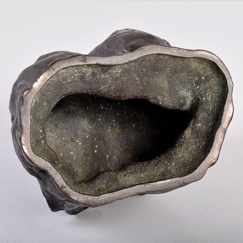 中国　古銅　家鴨　アヒル　置物　在銘　V　R8930