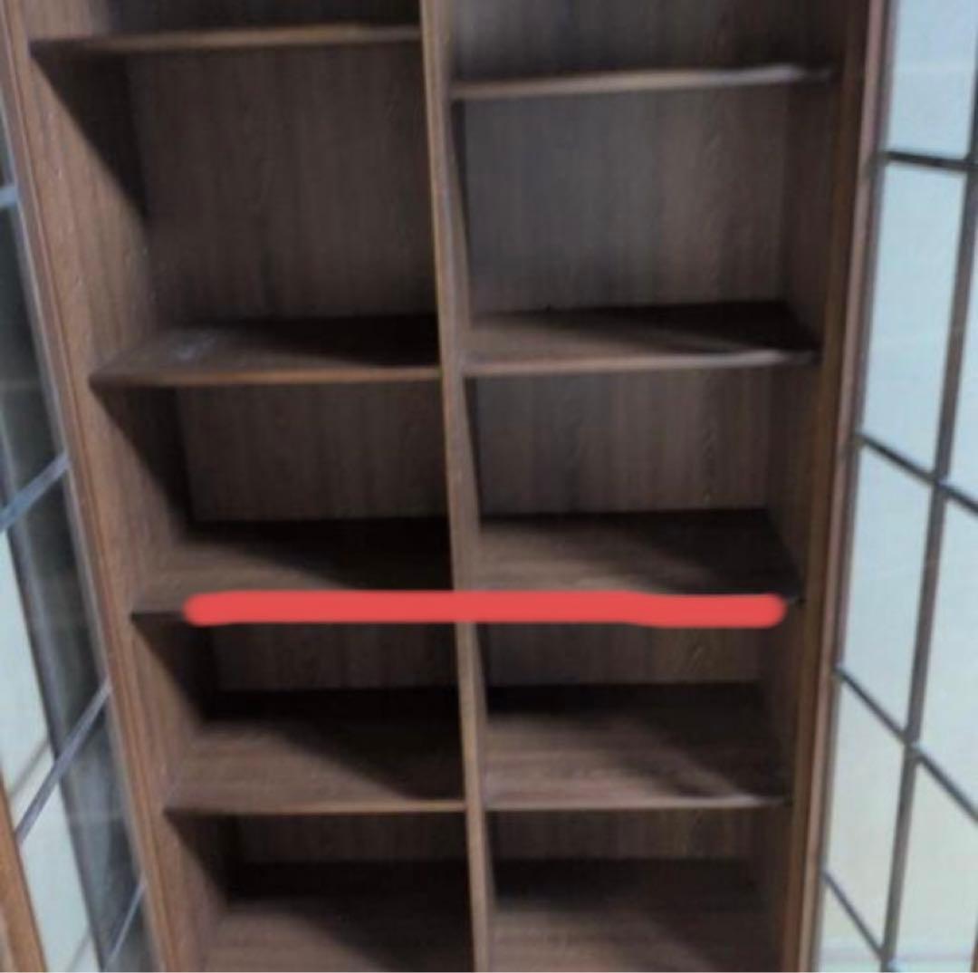 【配送可能地域要確認】　アンティーク風　本棚　ガラス戸付き　キャビネット