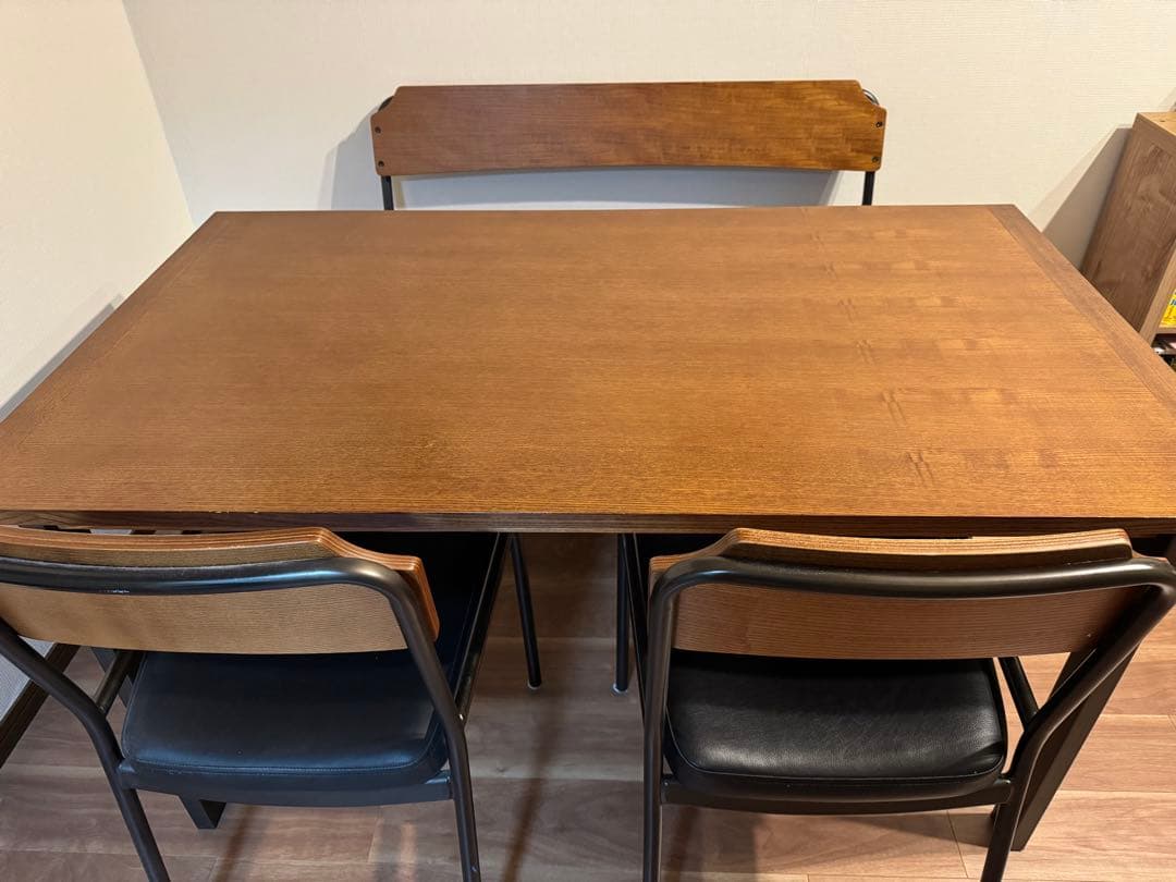 Unico ウニコ ブラウン長方形ダイニングテーブルと椅子4脚セット