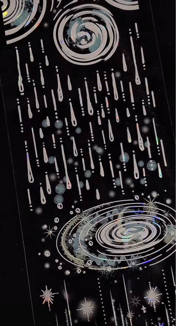 【9063】海外　マステ　3/5/巻　貝殻光マスキングテープ　雨　水滴　さざなみ