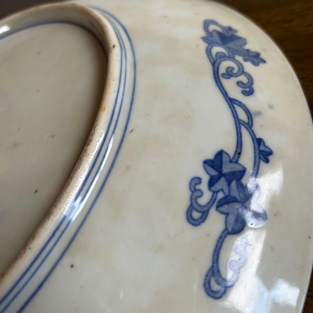 伊万里焼 染付 印判 波乗りうさぎ 明治時代 中国美人画 コレクター収集品