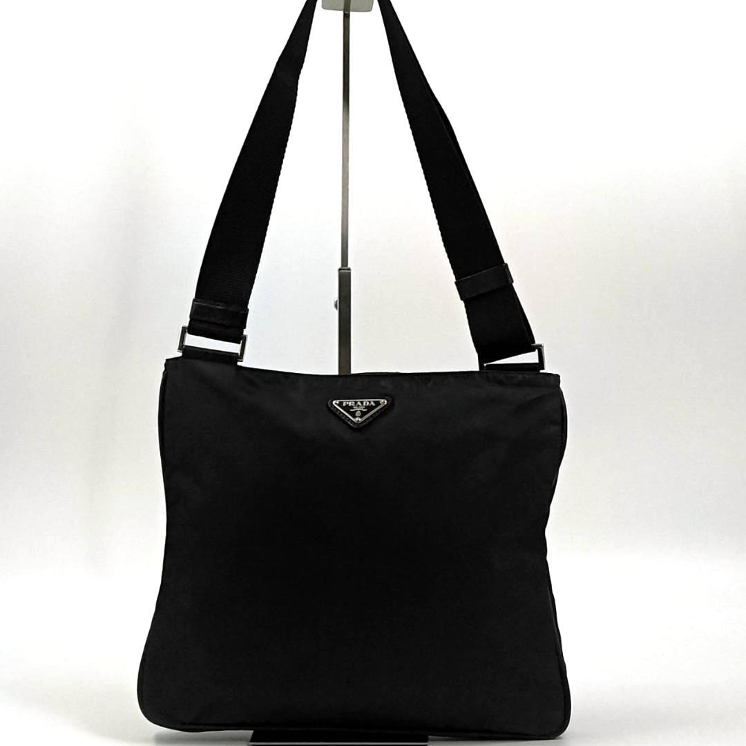 希少✨人気✨ギャラ付 プラダ　ショルダーバッグ　三角ロゴ　ナイロン　レザー　黒
