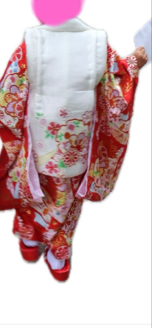 七五三　赤色　正絹　着物　3歳用　京ひめ