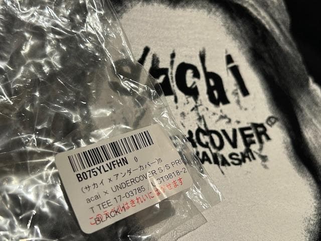♪送料無料★sacai × UNDERCOVER★名作★Tシャツ★黒★紙タグ付♪