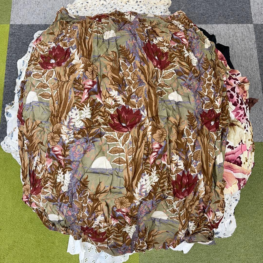 ^*^様 2 ユーロ古着　柄スカートミックス60着セットまとめ売りレディース