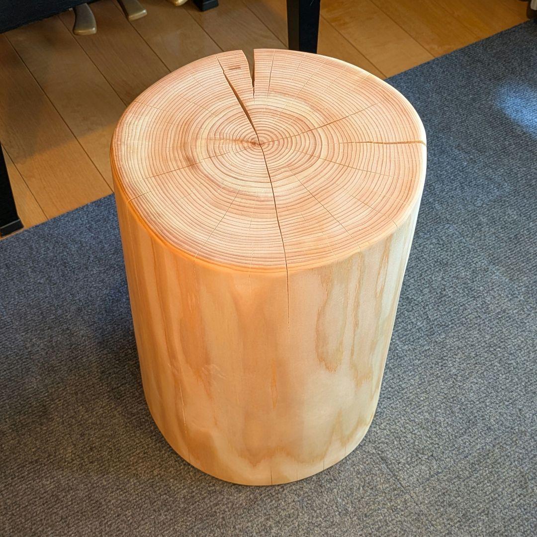 檜　切り株　丸太　椅子　スツール　 高さ約40.5㎝