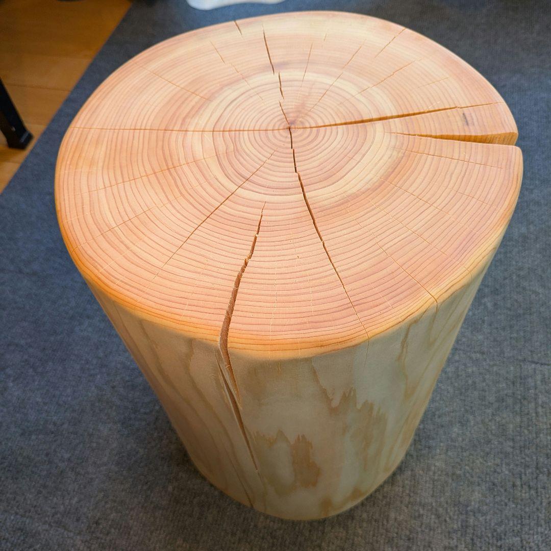 檜　切り株　丸太　椅子　スツール　 高さ約40.5㎝
