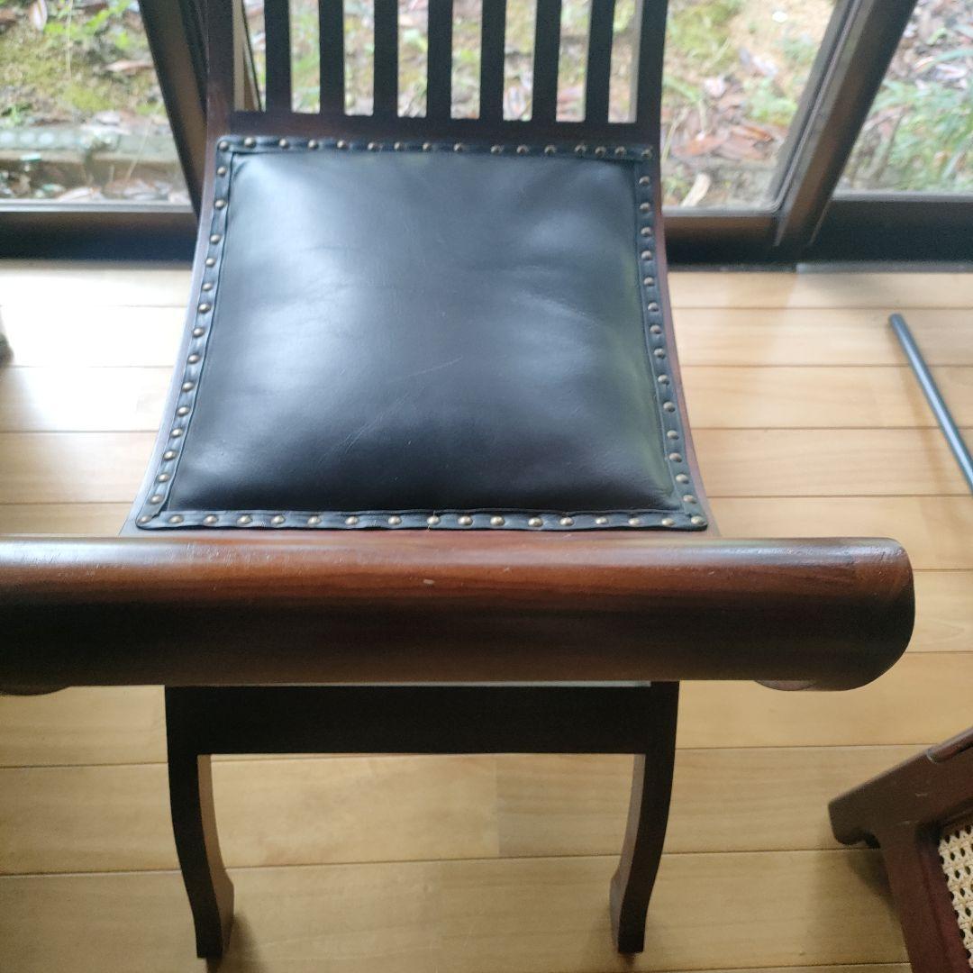 カルティニチェア 本革シート 椅子 バリ家具 アジア家具 スツール チェア