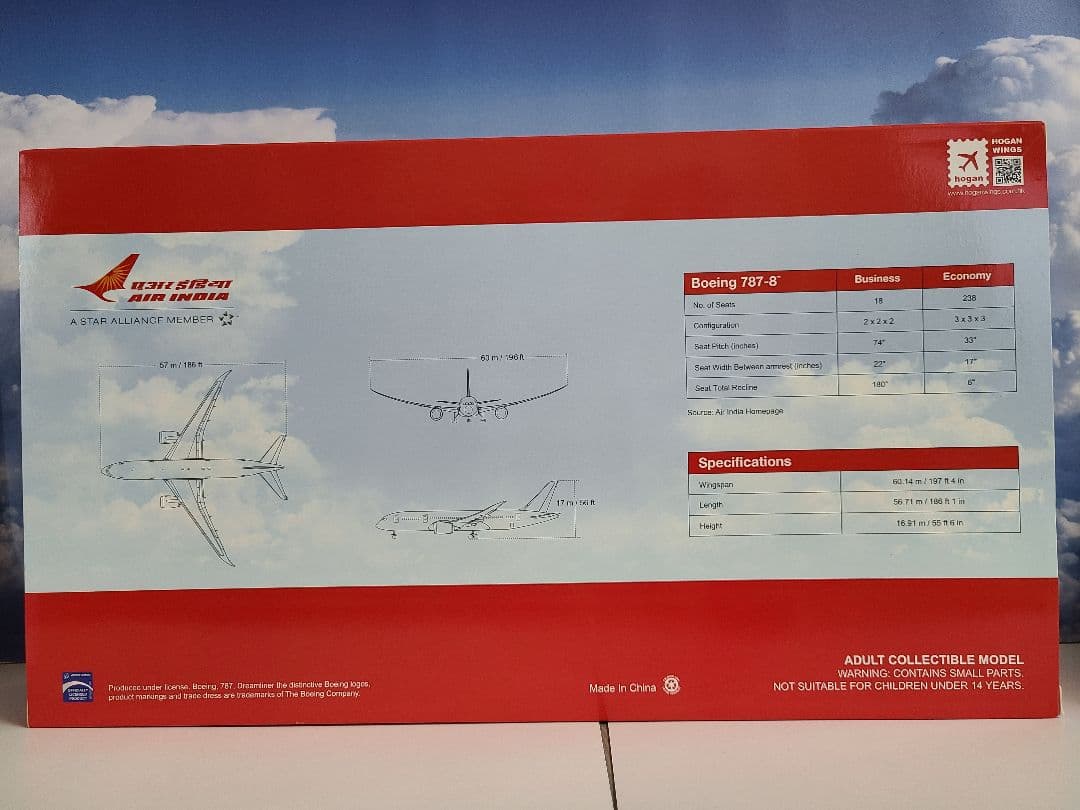 B787-8 エアインディア 飛行姿勢 (スタンド付属) 希少