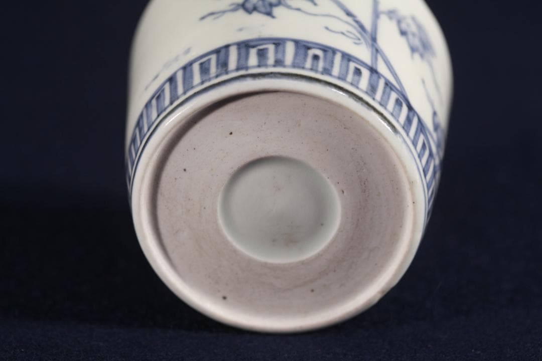 294 古伊万里大振染付昼顔図蕎麦猪口　幕末　無疵美品