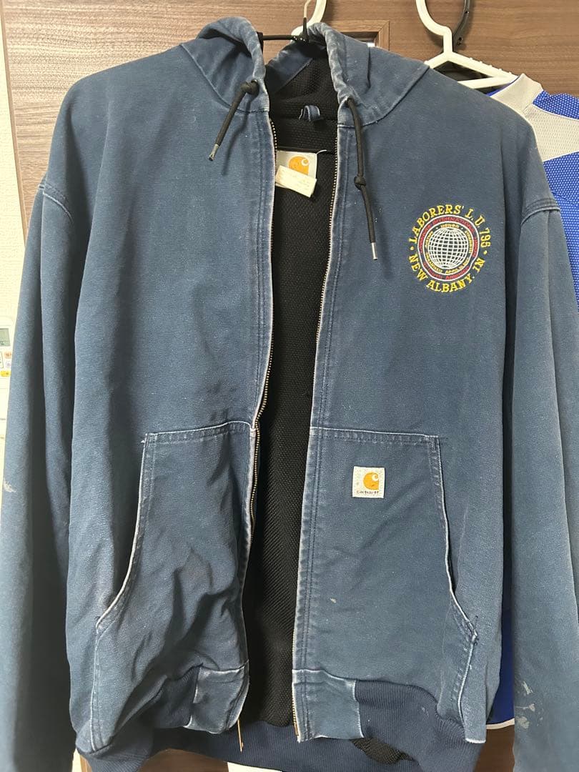 Carhartt カーハート アクティブジャケット USA製 ネイビー企業ロゴ