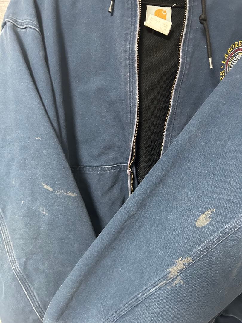 Carhartt カーハート アクティブジャケット USA製 ネイビー企業ロゴ